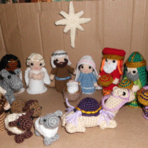 Handmade Crocheted Amigurumi Nativity Set   by The Knitting Gnome..