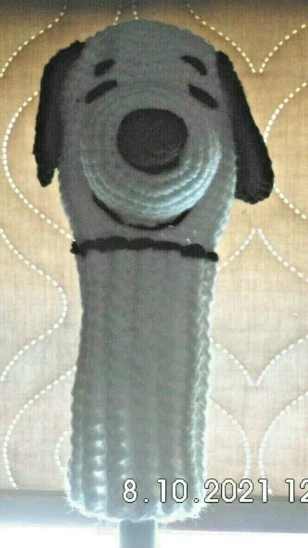 Crocheted Charlie Brown Snoopy Character Golf Club Cover